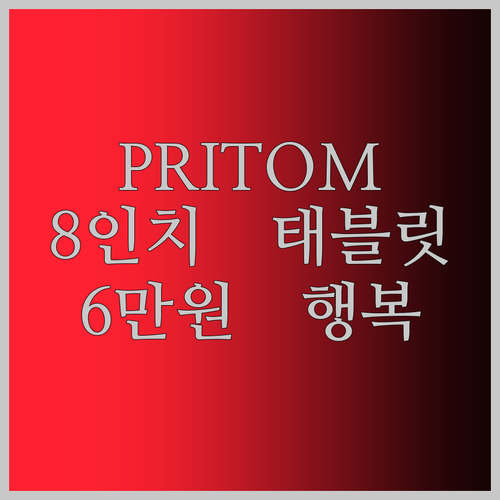 PRITOM 8인치 태블릿 실사용 리뷰 6만원의 행복
